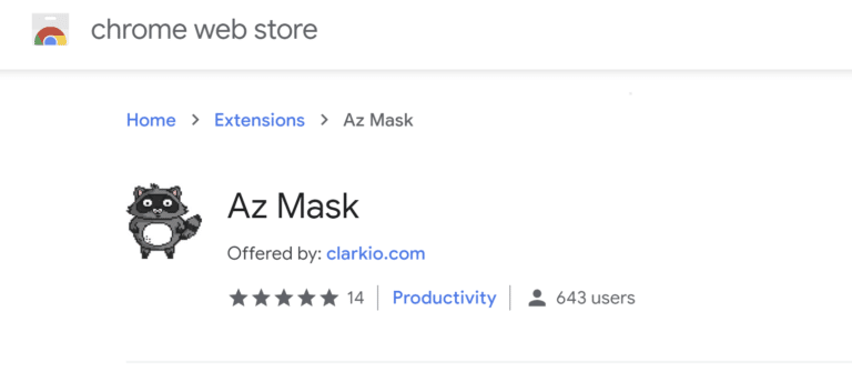 AzMask plugin for chrome